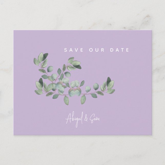 Carte Postale  Faire-part de mariage Lavande & Feuillage  (Devant)