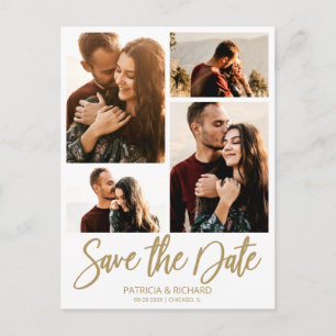 Carte Postale Faire part de mariage moderne 4 en collage photo