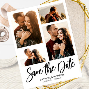 Carte Postale Faire part de mariage moderne 4 en collage photo