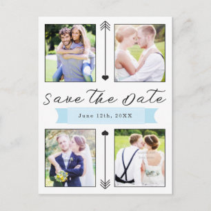 Carte Postale Faire part de mariage moderne avec 4 photos pour a