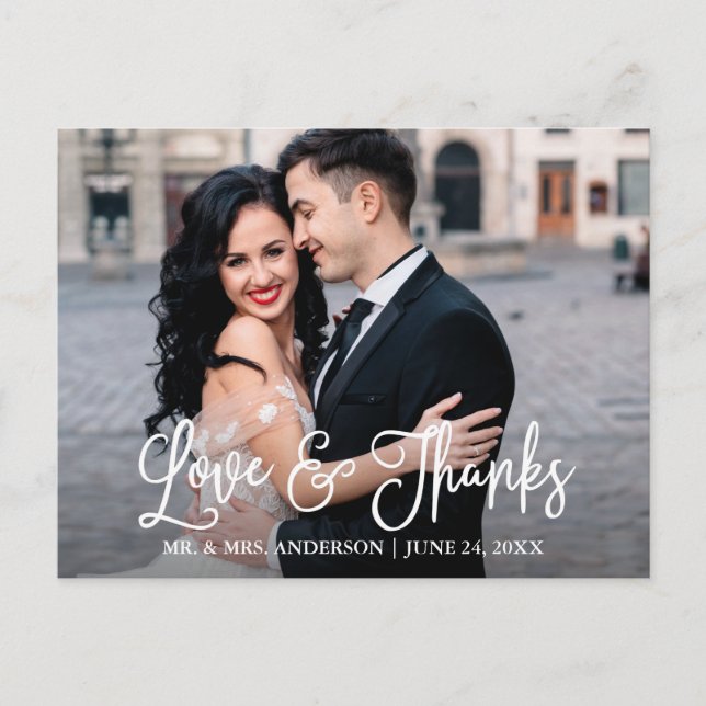 Carte Postale Faire-part de mariage moderne et amusant Calligrap (Devant)