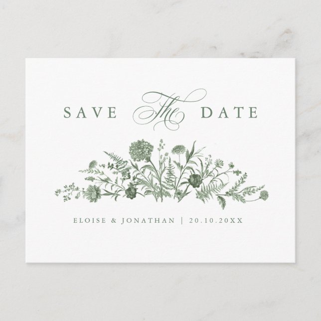 Carte Postale Faire-part de mariage orné de pastels doux pour le (Devant)