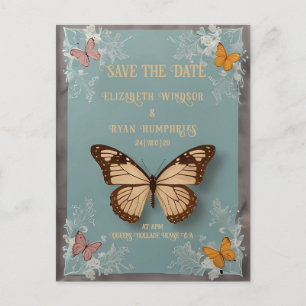 Carte postale Faire-part de mariage papillon botan