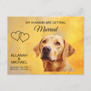Carte Postale Faire-part de mariage personnalisé pour chien à co