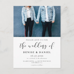 Carte Postale Faire-part de mariage photo design élégant