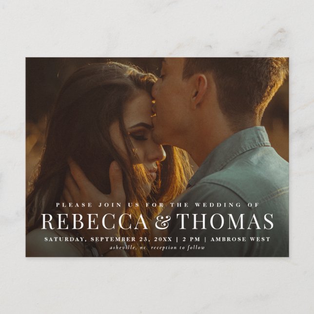 Carte Postale Faire-part de mariage photo moderne budget (Devant)