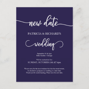 Carte Postale Faire-part de mariage reporté à une nouvelle date