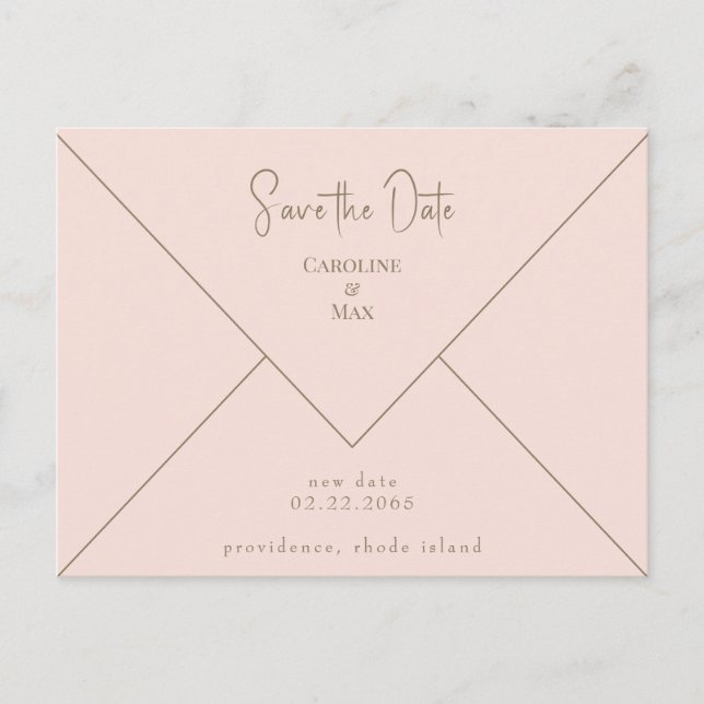 Carte Postale Faire-part de mariage rose (Devant)