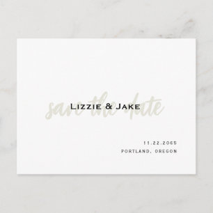 Carte Postale Faire-part de mariage simple crème et blanc modern