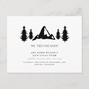 Carte Postale Faire-part de mariage simple et élégant au pin des