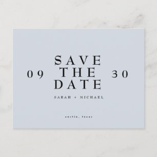 Carte Postale Faire-Part De Mariage Simplement Moderne Bleu Pous