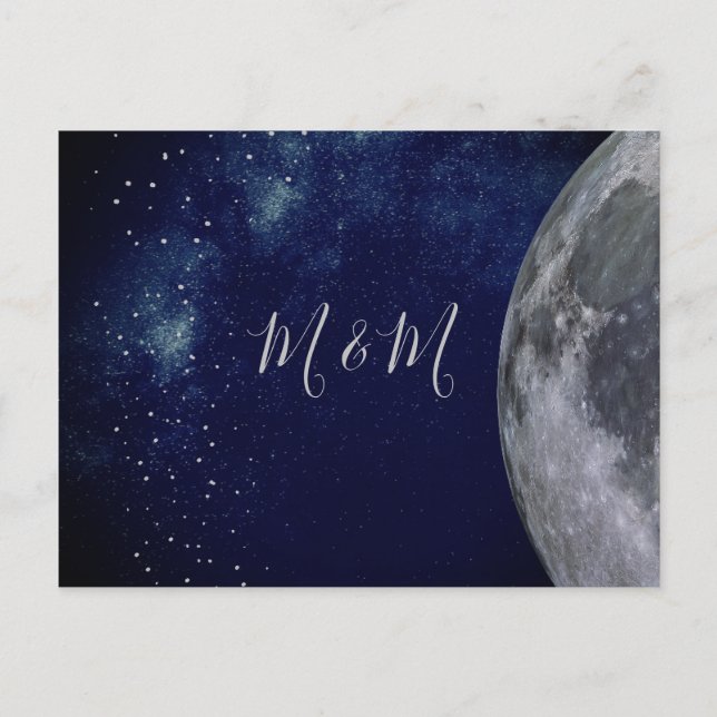 Carte postale Faire-part de mariage Sky Moon Stars (Devant)