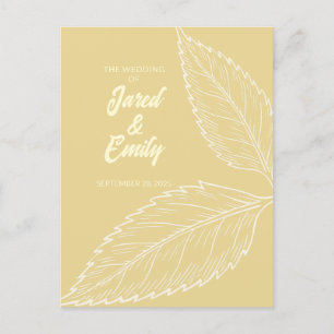 Carte postale faire-part de mariage Soft Gold