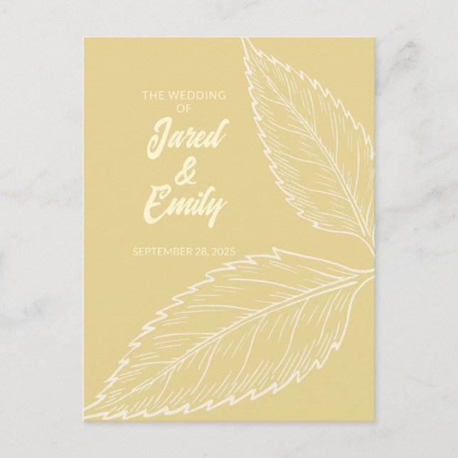 Carte postale faire-part de mariage Soft Gold (Devant)