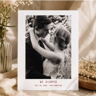 Carte Postale Faire-part de mariage texte & photo simple et élég