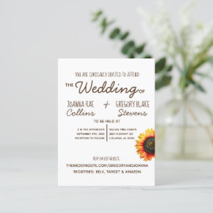 Carte Postale Faire-part de mariage tournesol