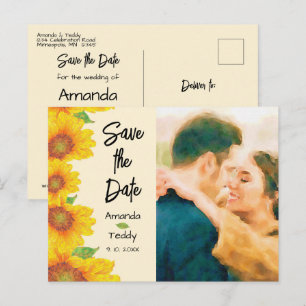Carte Postale Faire part de mariage Tournesol Photo