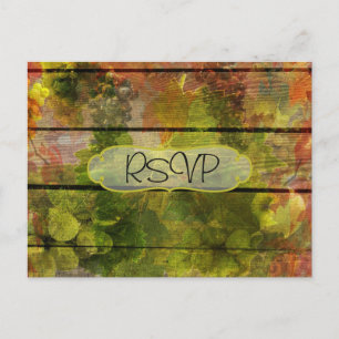 Carte Postale Faire-part de mariage vintage automne avec photo e