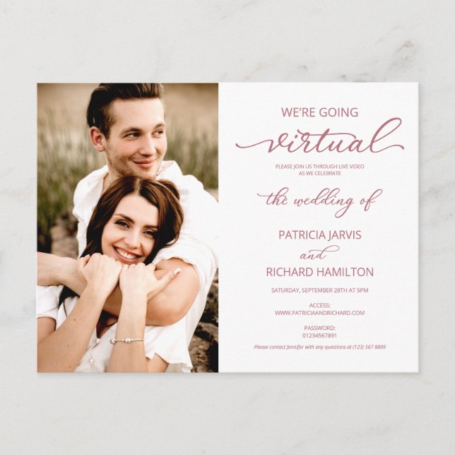 Carte Postale Faire-Part de Mariage Virtuel avec Photo (Devant)