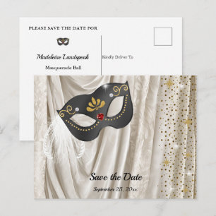 Carte Postale Faire-part de masquerade en damas d'ivoire de char
