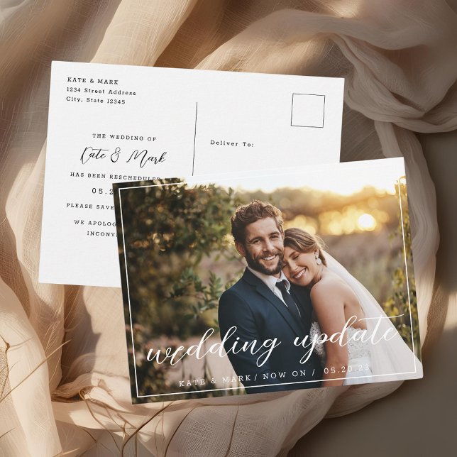 Carte Postale Faire-part de mise à jour de mariage élégant (Créateur téléchargé)