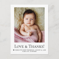 Faire-part de naissance avec photo de bébé fille L