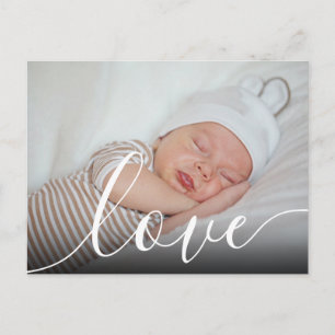 Carte Postale Faire-part de naissance avec photo de bébé moderne
