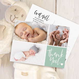 Carte Postale Faire part de naissance avec remerciements manuscr