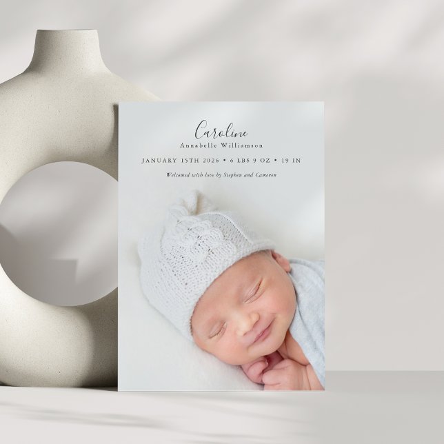 Carte Postale Faire-part de naissance avec superposition de phot (Créateur téléchargé)