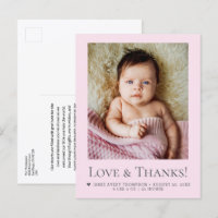 Faire-part de naissance Bébé Rose Blush Love & Tha