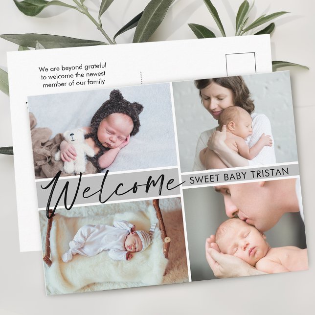 Carte Postale Faire-part de naissance Bienvenue Bébé Douce (Créateur téléchargé)