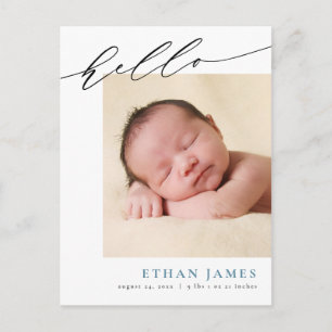 Carte postale Faire-part de naissance Calligraphie