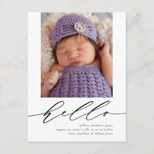 Carte postale Faire-part de naissance Calligraphie