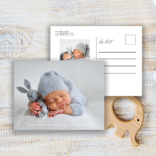 Carte Postale Faire-part de naissance de bébé nouveau-né Photo M