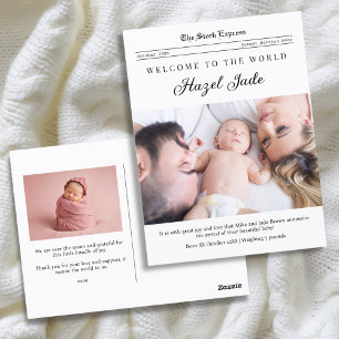 Carte Postale Faire-part de naissance de journal familial