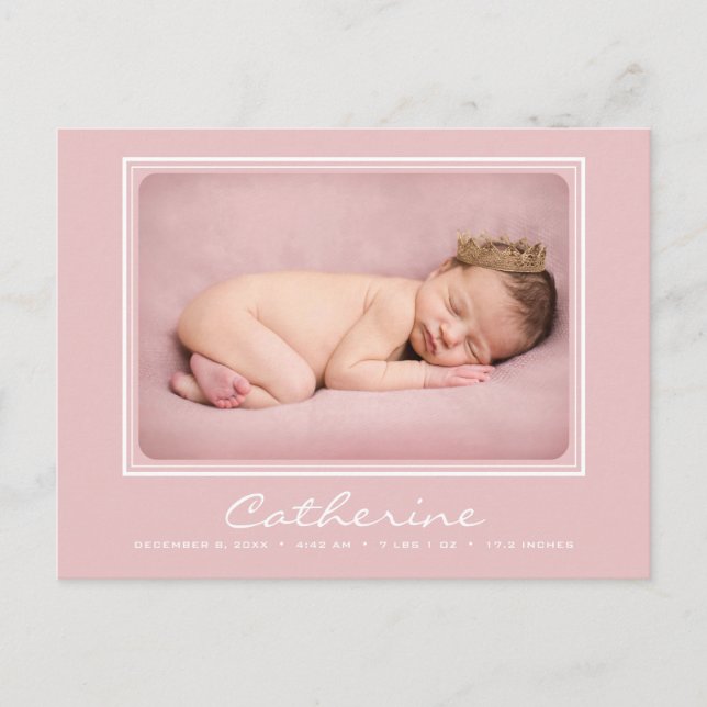 Carte Postale Faire-part de naissance d'une petite fille nouveau (Devant)