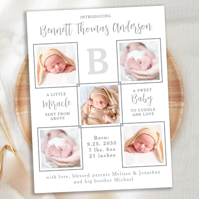 Carte Postale Faire-part de Naissance Élégant et Unique pour Béb (Créateur téléchargé)