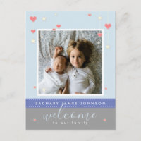 Faire-part de naissance étoile photo Cœur Moderne