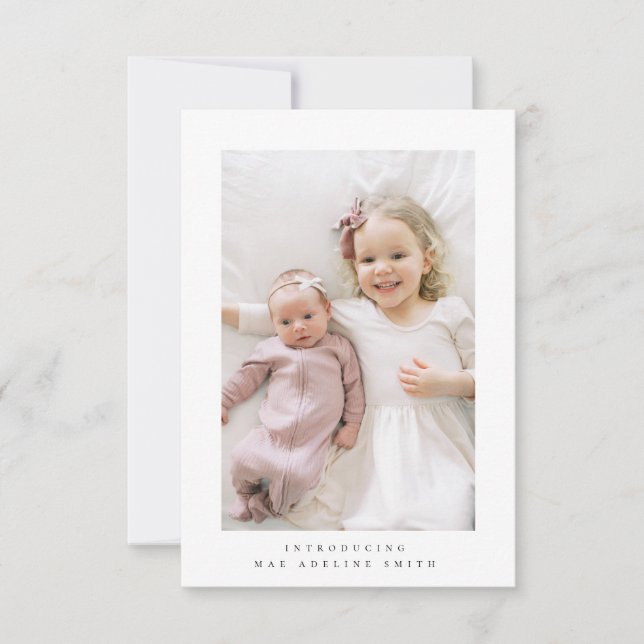 carte postale faire-part de naissance minimaliste (Devant)