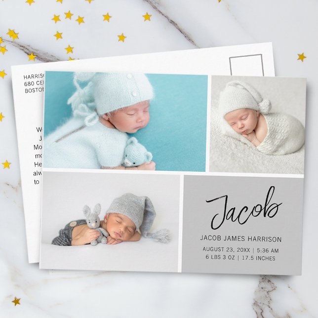 Carte Postale Faire-Part de Naissance Moderne Photos (Créateur téléchargé)