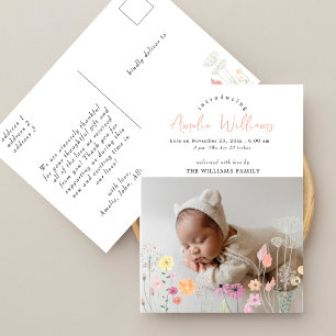 Carte Postale Faire-part de naissance Overlay Photo Baby Shower