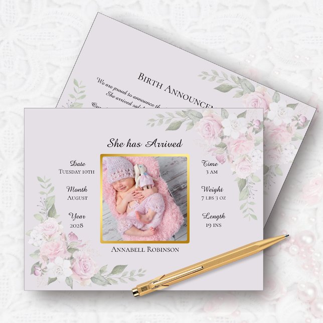 Carte Postale Faire-part de naissance photo (Créateur téléchargé)