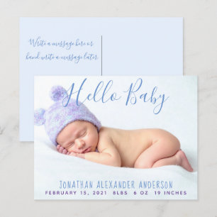 Carte postale Faire-part de naissance photo bébé m