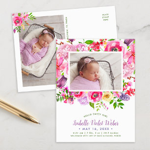 Carte postale Faire-part de naissance photo Bright