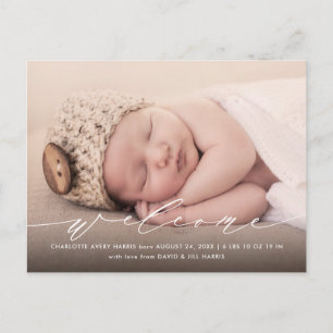 Carte postale Faire-part de naissance photo Callig