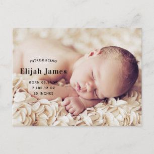 Carte postale Faire-part de naissance photo neutre