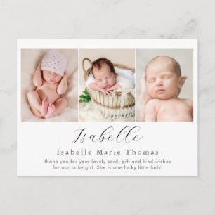 Carte Postale Faire-part de naissance photo simple, écriture de 