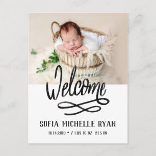 Carte postale Faire-part de naissance Watercolor
