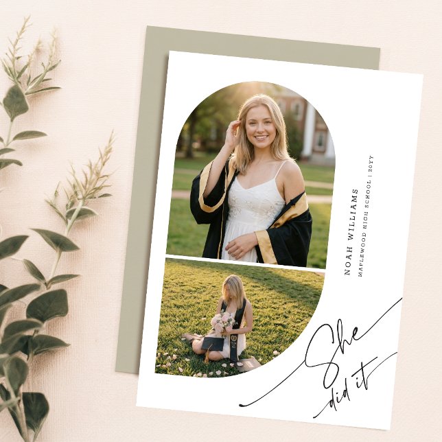 Carte Postale Faire-part de remise de diplôme avec collage de ph (Créateur téléchargé)