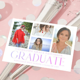 Carte Postale Faire-part de remise de diplôme avec collage de ph